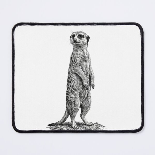 Item preview, Realistic high detail black and white meerkat designed and sold by Minimalisticaly.