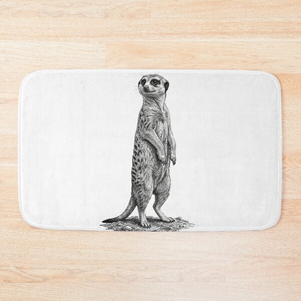 Item preview, Realistic high detail black and white meerkat designed and sold by Minimalisticaly.