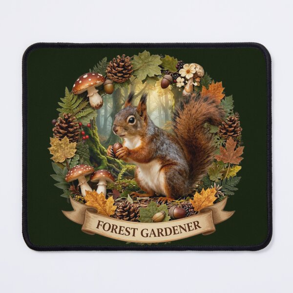 Item preview, Forest Gardener Squirrel Mandala - Woodland Nature Wreath Art designed and sold by GoGreenlove.