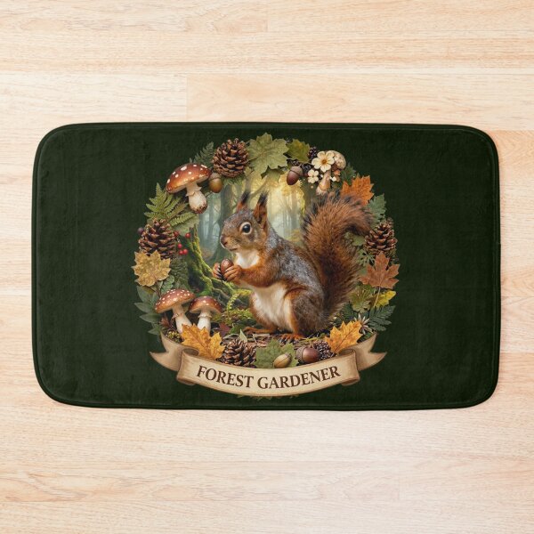 Item preview, Forest Gardener Squirrel Mandala - Woodland Nature Wreath Art designed and sold by GoGreenlove.