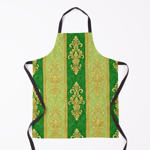 Item preview, Kelly Green and Pistachio Striped Gold Damask designed and sold by DesignsByPrnces.