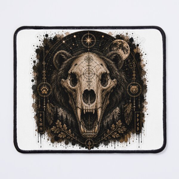 Item preview, Grizzly Skull Celestial Night designed and sold by PatternFly.