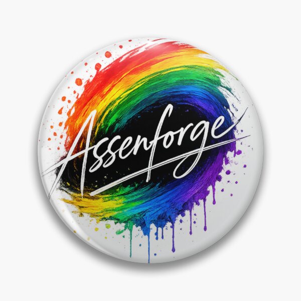 Item preview, Assenforge Rainbow Brushstroke | Colorful Handwritten Typography T-Shirt & Hoodie Design | Vibrant Pride-Inspired Streetwear Graphic designed and sold by Lifehackerplus1.