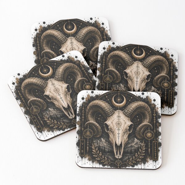 Item preview, Ram Skull Celestial Night designed and sold by PatternFly.
