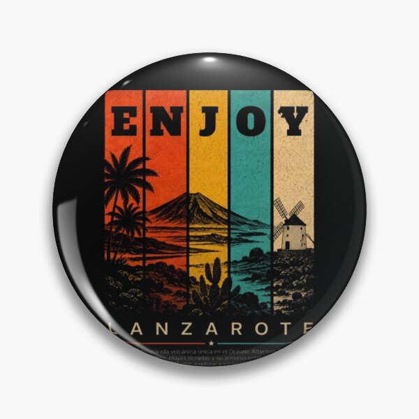 Item preview, Enjoy Lanzarote Vintage Travel Poster | Retro Canary Islands T-Shirt Design designed and sold by ADAMYASS.