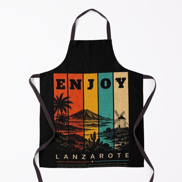 Item preview, Enjoy Lanzarote Vintage Travel Poster | Retro Canary Islands T-Shirt Design designed and sold by ADAMYASS.