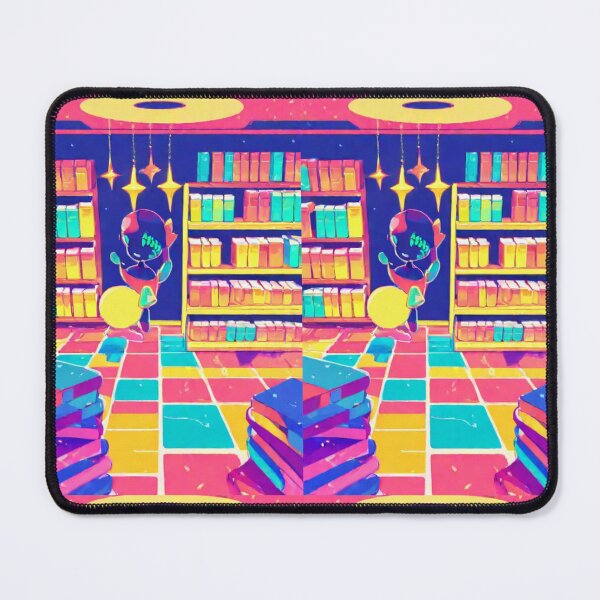 Item preview, Art - Digital Creation, Dreamlike Scene in a Colorful Library designed and sold by Reverso-Design.