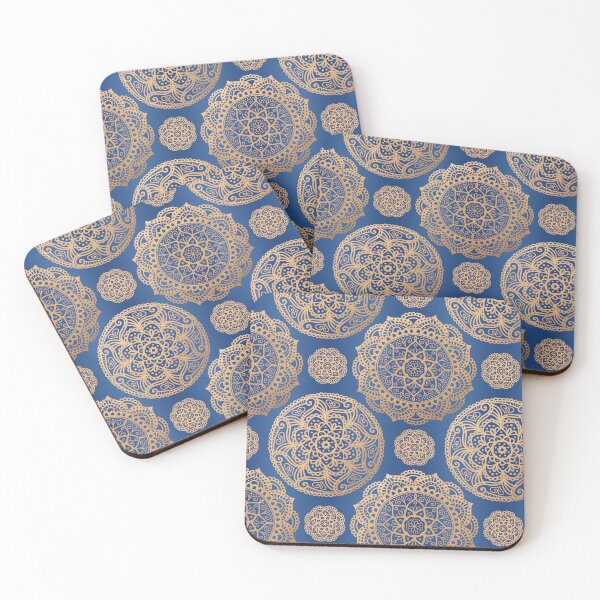 Item preview, Blue Gold Mandala Pattern designed and sold by Julie Erin Designs.