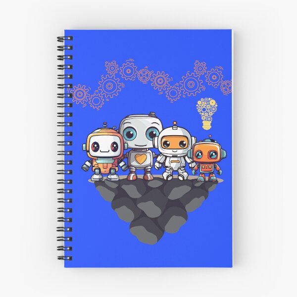 Item preview, Robot Friends on rock with gears designed and sold by Sailing Llamas.