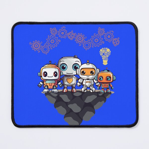 Item preview, Robot Friends on rock with gears designed and sold by Sailing Llamas.