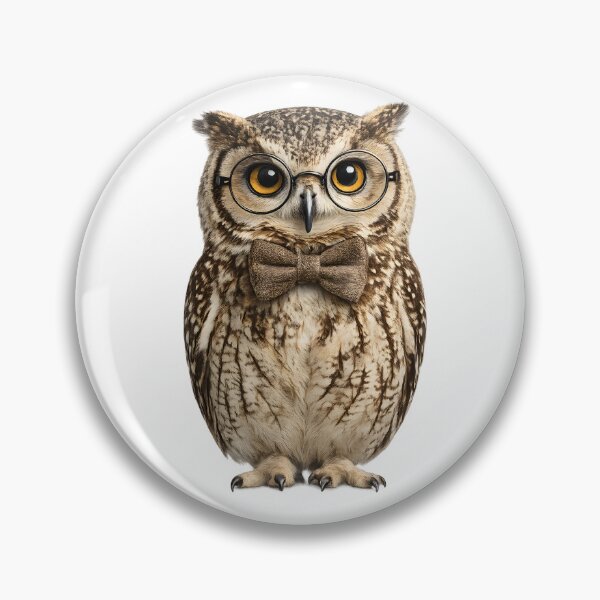 Item preview, Wise Owl with Round Glasses Sticker – Cute Professor Owl designed and sold by KawaiiOrbit.