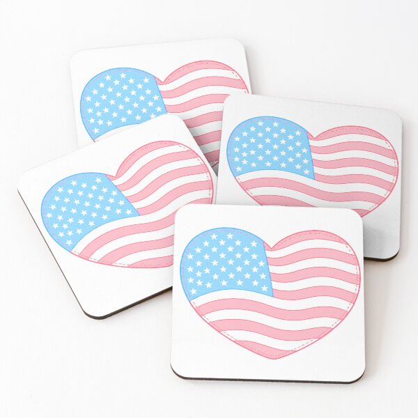 Item preview, Hearted American Flag Blue Red White Patriotic America Love designed and sold by MoqunaDesign.
