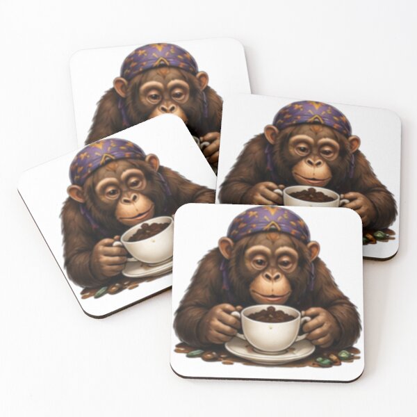 Item preview, Coffee Loving Chimpanzee designed and sold by DailyDoodlesBySumbul.