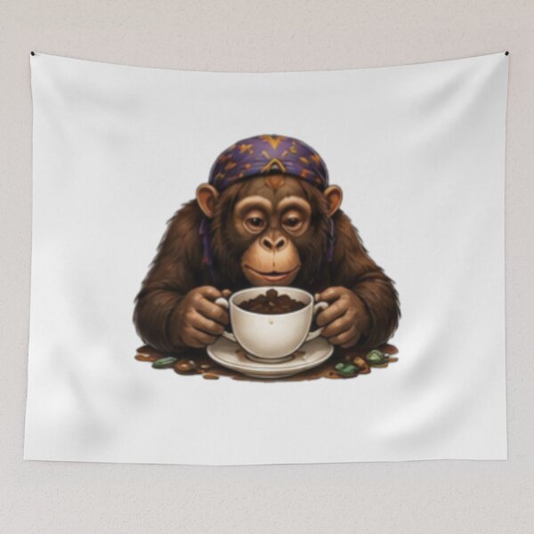 Item preview, Coffee Loving Chimpanzee designed and sold by DailyDoodlesBySumbul.