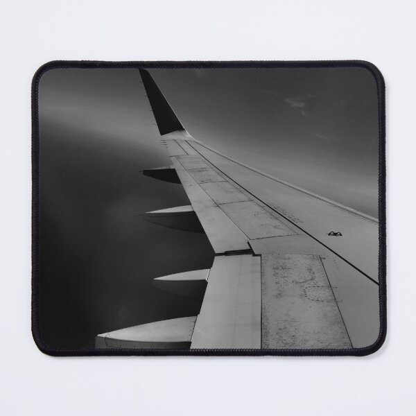 Item preview, Airplane Wing in the Clouds - Black and White Fine Art designed and sold by SerenaTravelPic.
