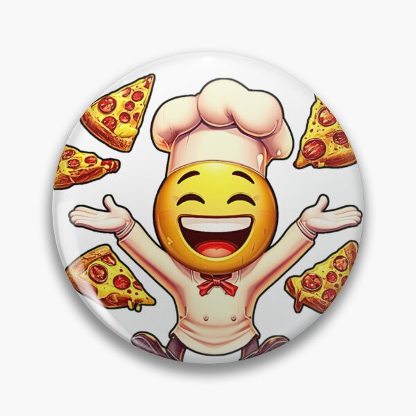 Item preview, Master of Pizza – Chef Emoji Juggling Pizza Slices Cartoon T-Shirt Design designed and sold by MerchWSzpilkach.