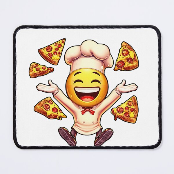 Item preview, Master of Pizza – Chef Emoji Juggling Pizza Slices Cartoon T-Shirt Design designed and sold by MerchWSzpilkach.