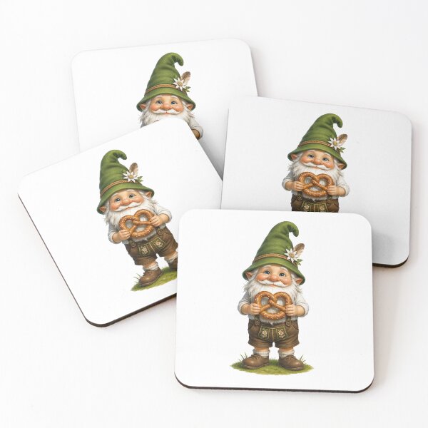 Item preview, Cute Bavarian Gnome with Pretzel – Alpine Folk Character Illustration designed and sold by Alpine-Ink.