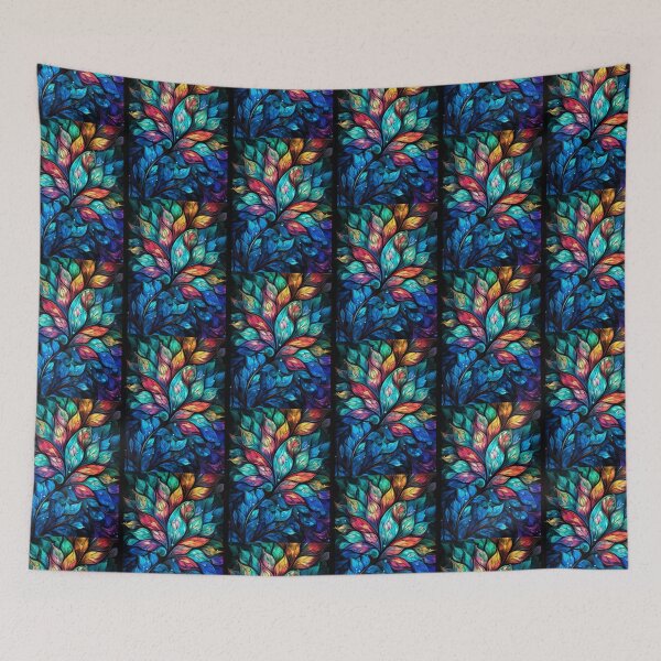 Item preview,  Radiant Stained Glass Leaves in Vibrant Jewel Tones designed and sold by pinkal.