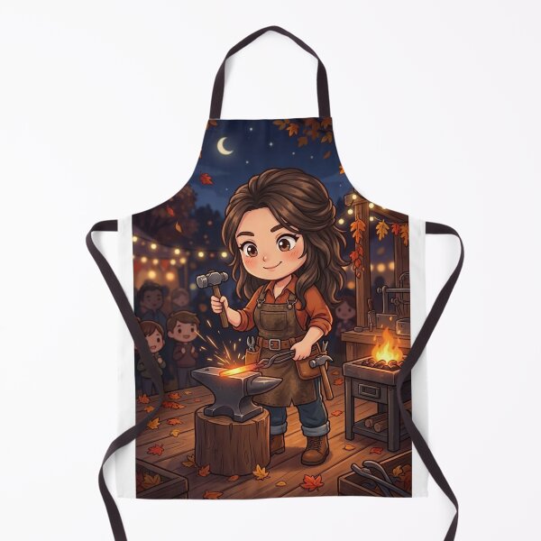 Item preview, HERRERA CHIBI FORGING METAL ON A MAGICAL AUTUMN NIGHT ANIME ART designed and sold by Curiosiart.