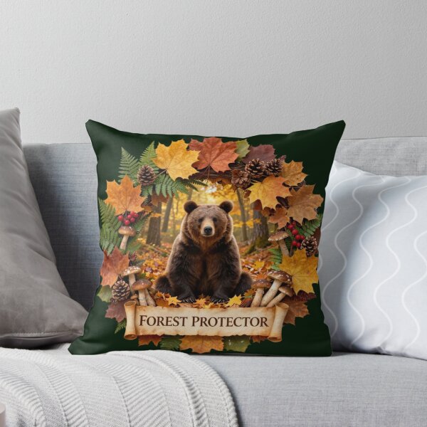Item preview, Forest Protector Bear Mandala - Woodland Nature Wreath Art designed and sold by GoGreenlove.