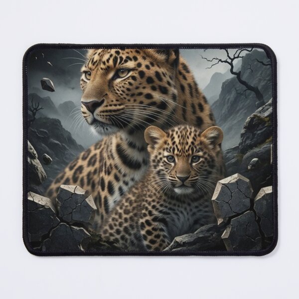 Item preview, Save Us Leopard and Cub Conservation Poster designed and sold by Pioneer Spirit Market.