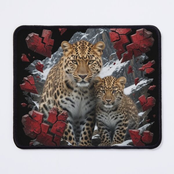 Item preview, Save Us Leopard and Cub Conservation Poster designed and sold by Pioneer Spirit Market.