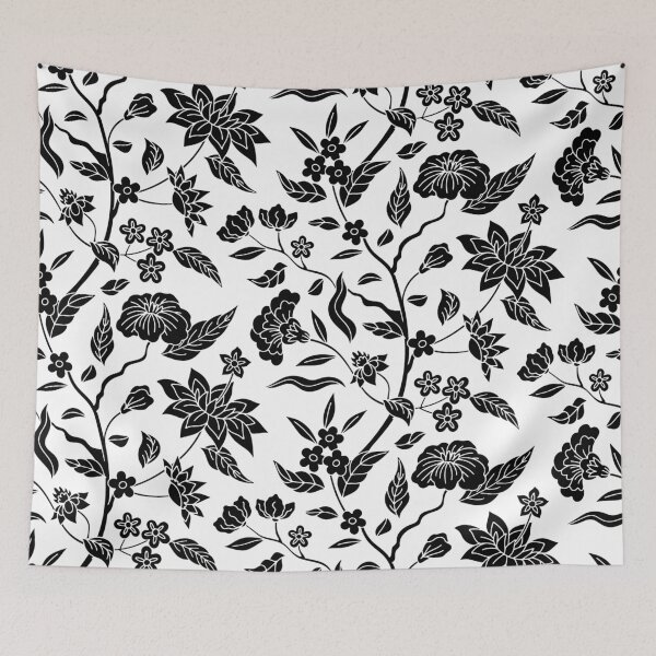 Item preview, Elegant Black and White Floral Silhouette - Minimalist Botanical Pattern designed and sold by LiveLearnCreate.
