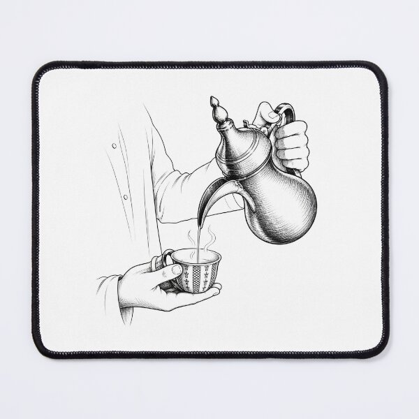 Item preview, Arabic Coffee Pouring Line Art designed and sold by NUSKHAH UAE | Emirati Heritage Art.