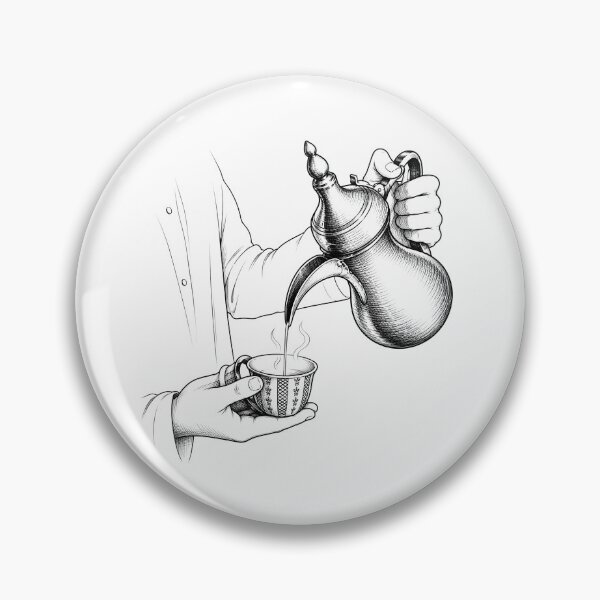 Item preview, Arabic Coffee Pouring Line Art designed and sold by NUSKHAH UAE | Emirati Heritage Art.