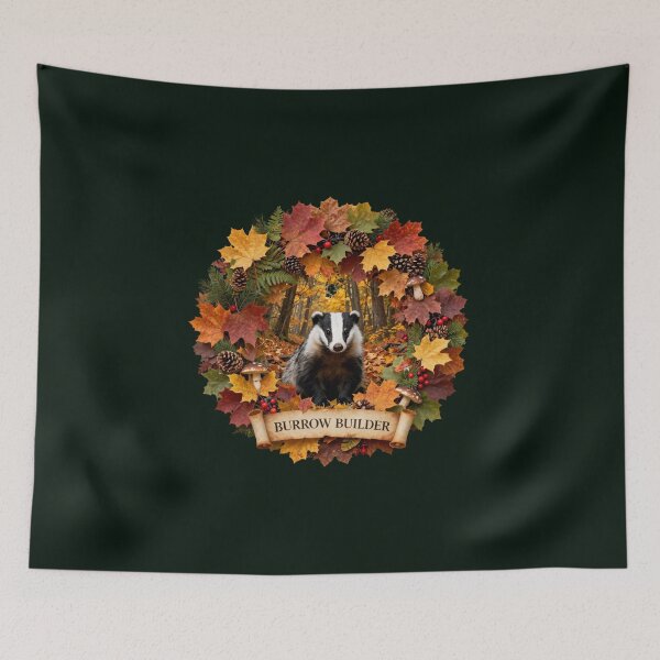Item preview, Burrow Builder Badger Mandala - Woodland Nature Wreath Art designed and sold by GoGreenlove.