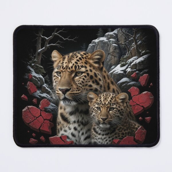 Item preview, Save Us Leopard and Cub Conservation Poster designed and sold by Pioneer Spirit Market.