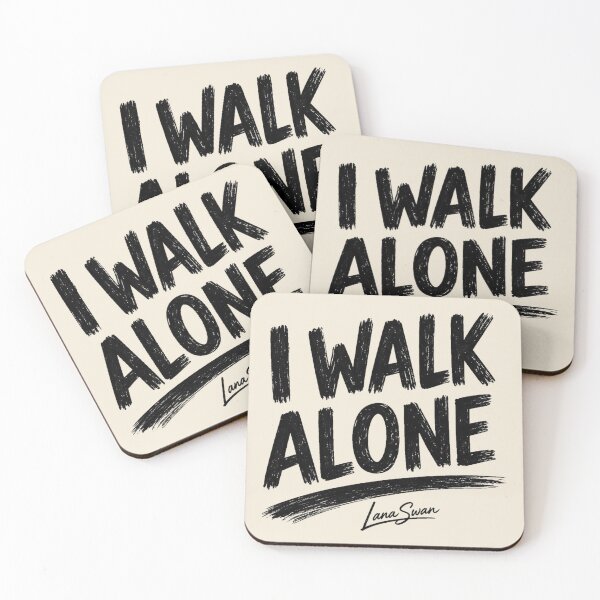 Item preview, I WALK ALONE | Minimalist Typography | Independent Spirit Quote designed and sold by Baroness Swan.