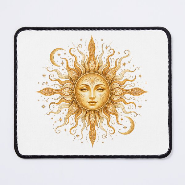 Item preview, Mystical Golden Sun Celestial Boho Art designed and sold by puredevn.
