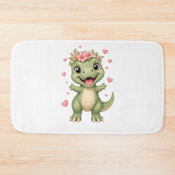 Item preview, Cute kawaii baby crocodile with flower wreath designed and sold by puredevn.