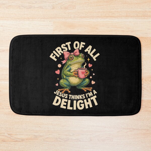 Item preview, First Of All Jesus Thinks I'm A Delight Frog Coffee Meme, Christian Frog designed and sold by Dabbing Turtle Designs.