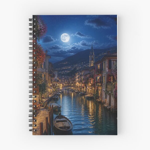 Item preview, Moonlit European Canal Town at Night designed and sold by Pioneer Spirit Market.