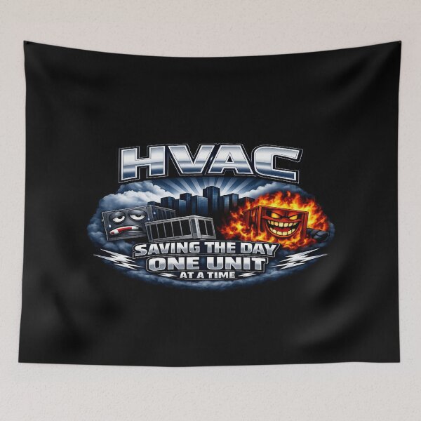 Item preview, HVAC Hero Design - Saving the Day One Unit at a Time - Funny Technician shirt designed and sold by FrozenHeat97.