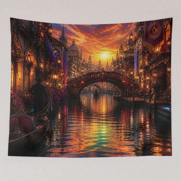 Item preview, Venetian Canal at Dramatic Sunset designed and sold by Pioneer Spirit Market.