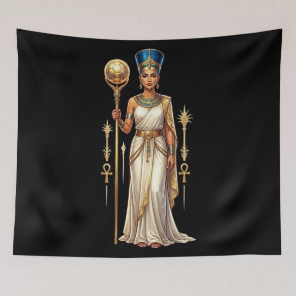 Item preview, *Queen of Football - Ancient Egyptian Goddess Soccer Art* designed and sold by Interactive-Art.