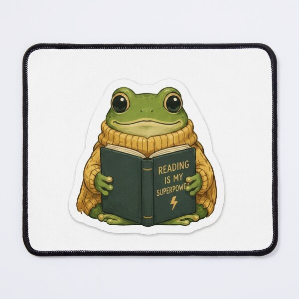 Item preview, Reading Is My Superpower Cute Autumn Sweater Frog designed and sold by AtlasPixel.