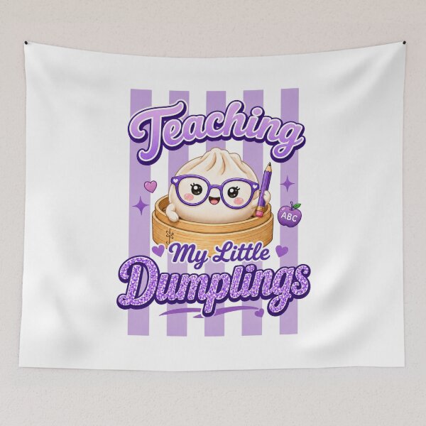 Item preview, Enseñando a mis pequeños dumplings – Diseño Kawaii de Dim Sum designed and sold by EmeraldeaArt.