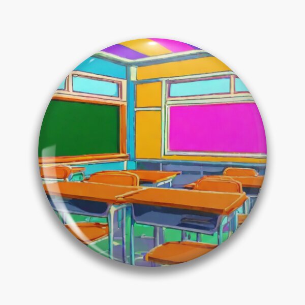 Artikelvorschau, Art - Surreal Classroom Illustration, 1960s Graphic Style entworfen und verkauft von Reverso-Design.