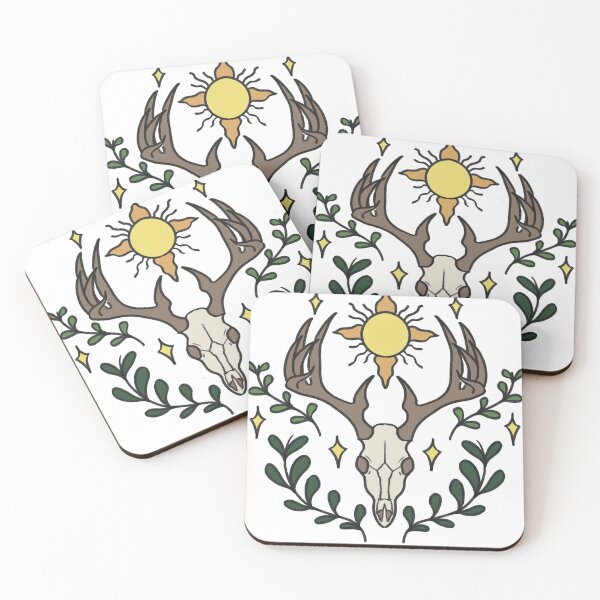 Item preview, Whimsical Sun and Deer Skull designed and sold by sleepyheadedbb.