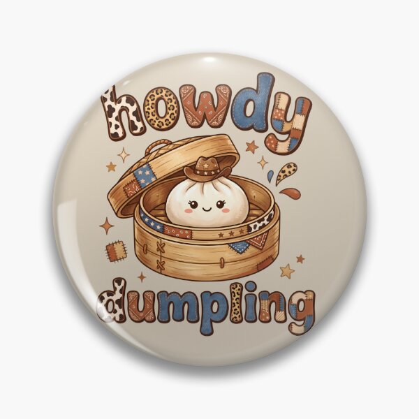 Item preview, howdy Dumpling – Cute Kawaii cowboy Dumpling designed and sold by EmeraldeaArt.