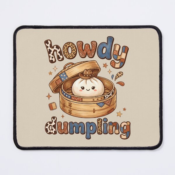 Item preview, howdy Dumpling – Cute Kawaii cowboy Dumpling designed and sold by EmeraldeaArt.