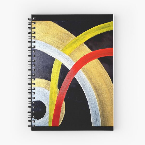 Item preview, Flow II — Arcs · Abstract Oil Painting on Black, Gold Red Silver Art Print designed and sold by ArtByShoonya.