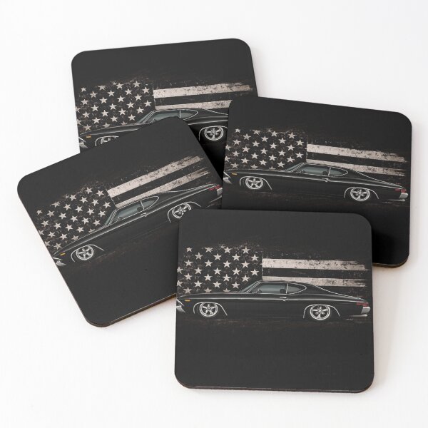 Item preview, Black 1969 Muscle Car & Distressed American Flag | Vintage Classic Car T-Shirt designed and sold by Diesel outlaw .
