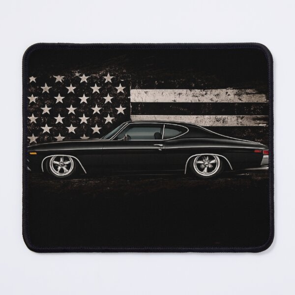 Item preview, Black 1969 Muscle Car & Distressed American Flag | Vintage Classic Car T-Shirt designed and sold by Diesel outlaw .