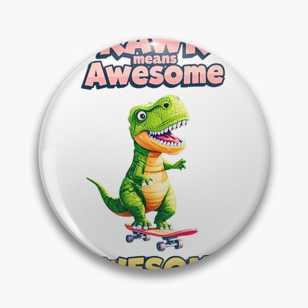 Item preview, Rawr Means Awesome – Dinosaur Emoji Skateboarding City T-Shirt Design designed and sold by MerchWSzpilkach.